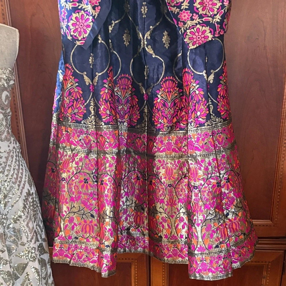 Indian style lehenga choli Vibrant Floral Sleeveless Dress